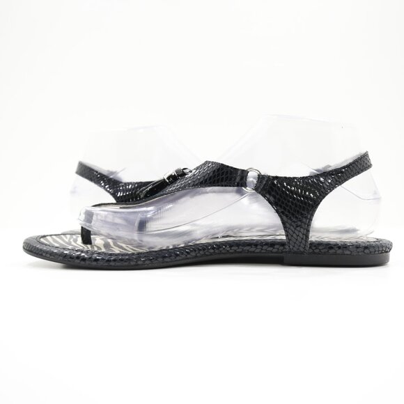Sperry Black Patent Leather Tassel Lightweight Flat Slingback Thong Sandals 9.5 - Picture 5 of 7